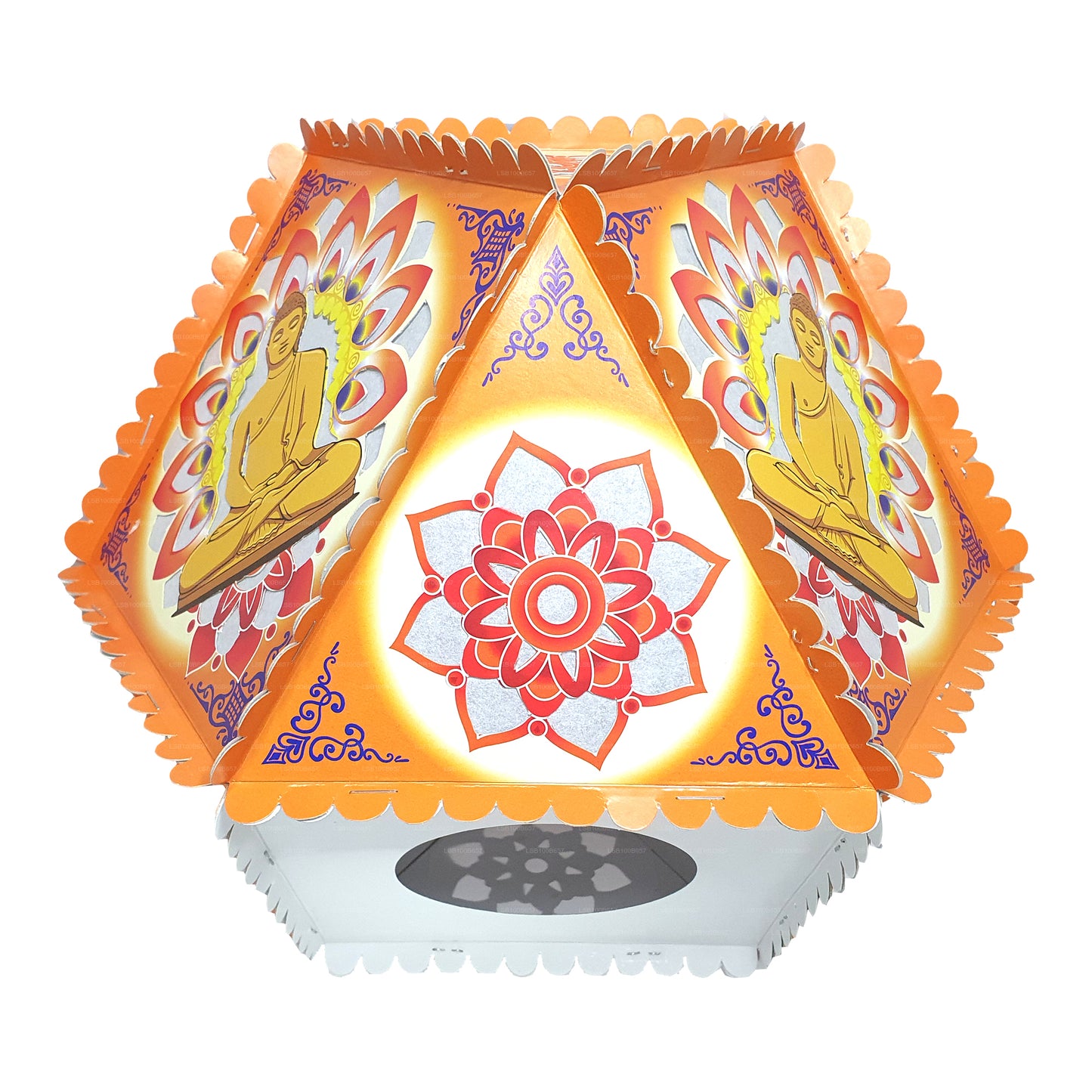 Lakpura Cardboard Vesak Lanterns (Atapattam Koodu) 3Pcs Pack