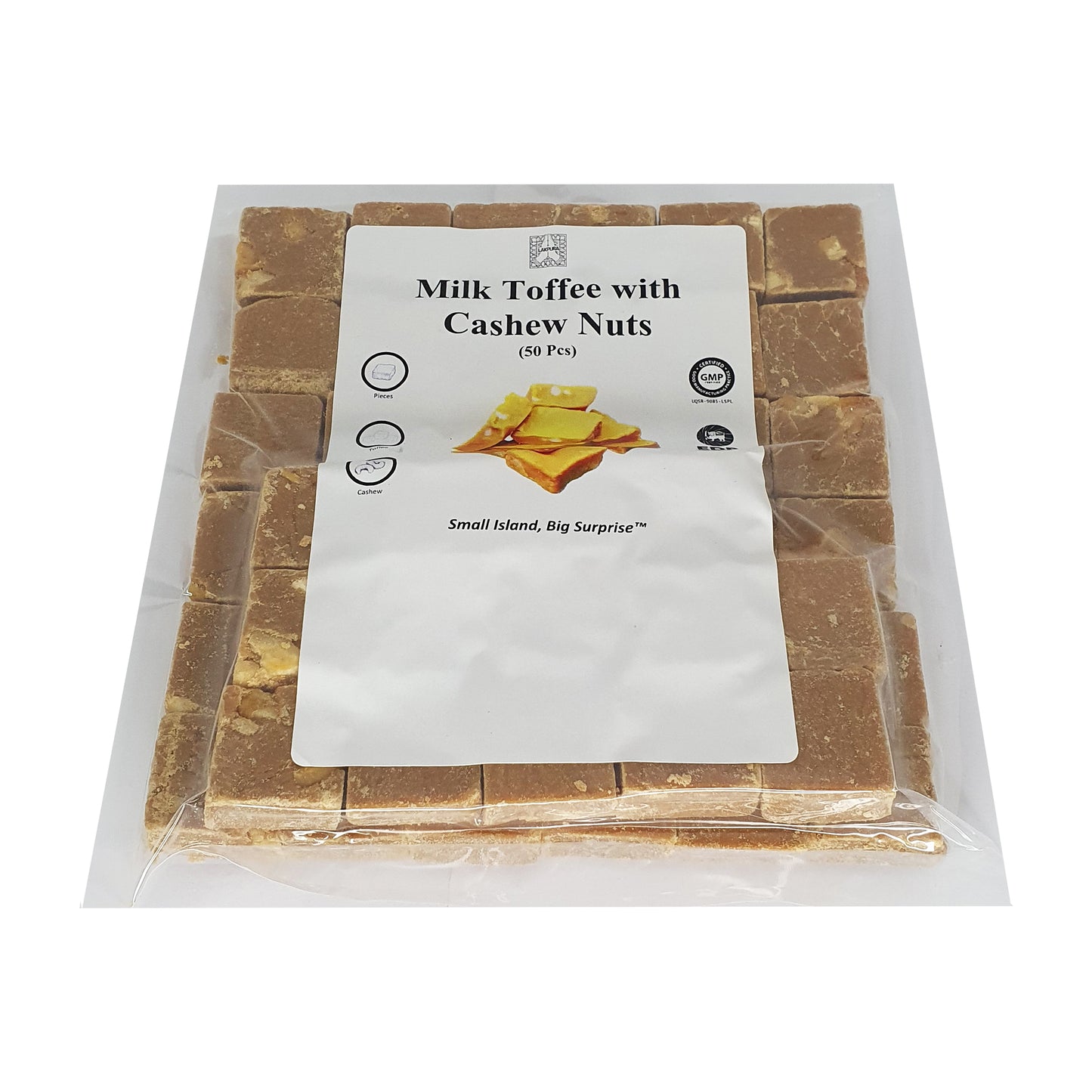 Lakpura Milk Toffee z orzechami nerkowca (50 szt.)