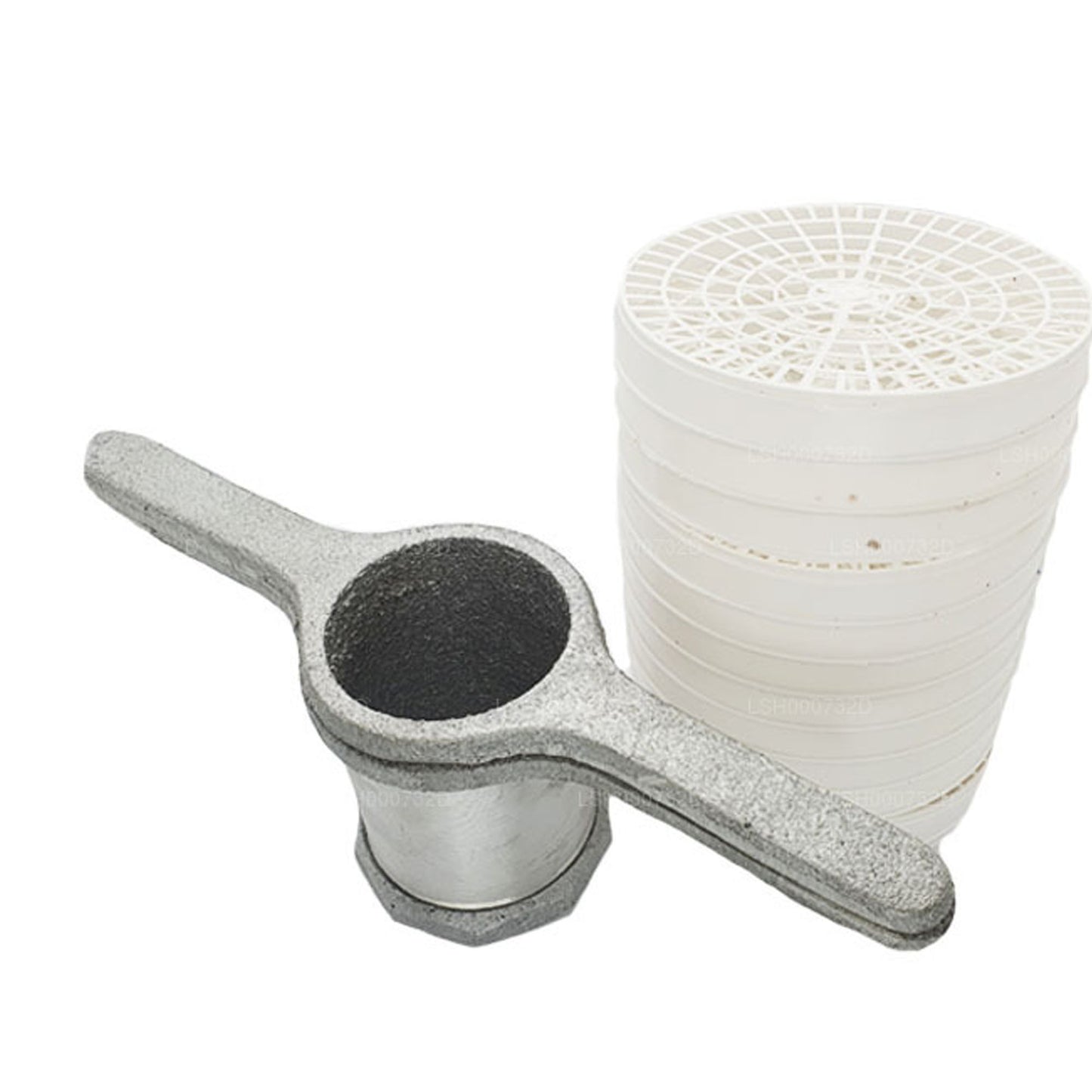 Maszynka do zbiorników sznurkowych (aluminium) i 12 plastikowych tac