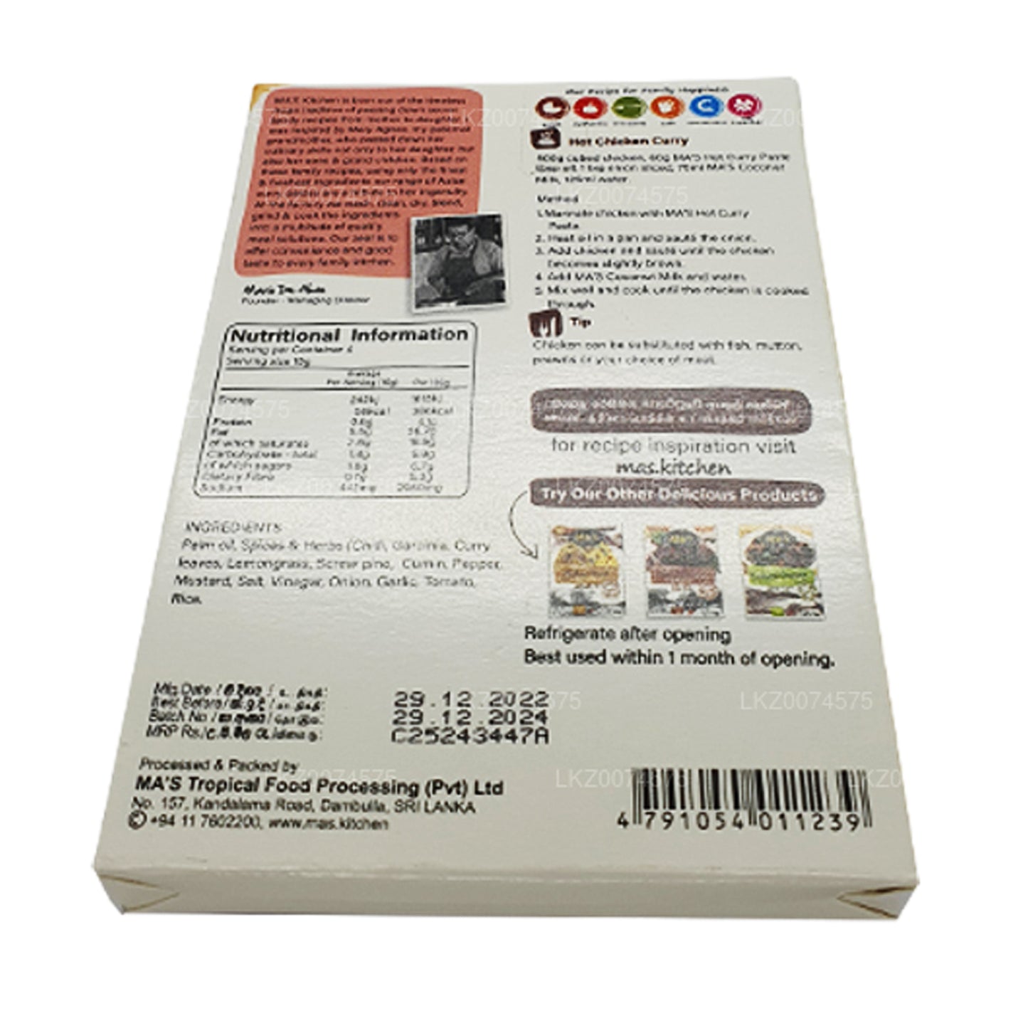 MA's Kitchen Sri Lanki Hot Curry Pasta (60g)