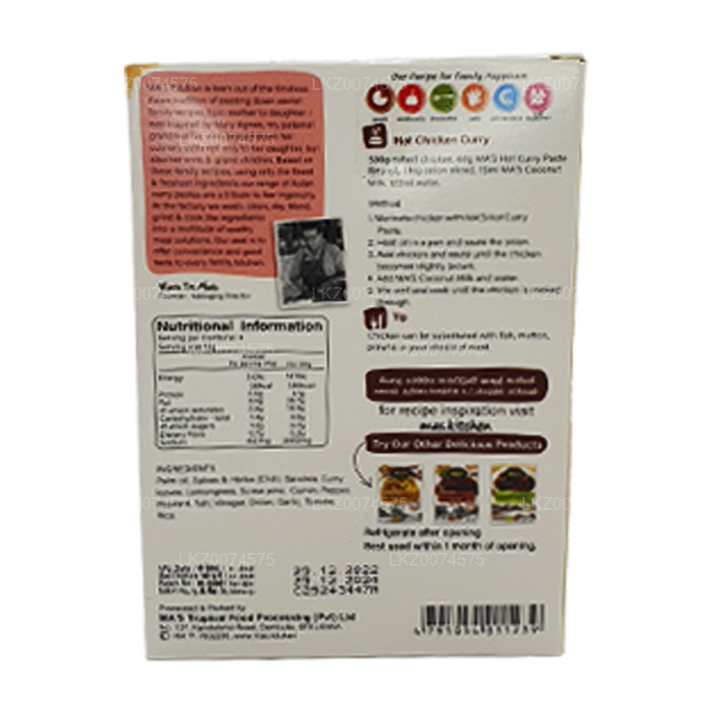 MA's Kitchen Sri Lanki Hot Curry Pasta (60g)