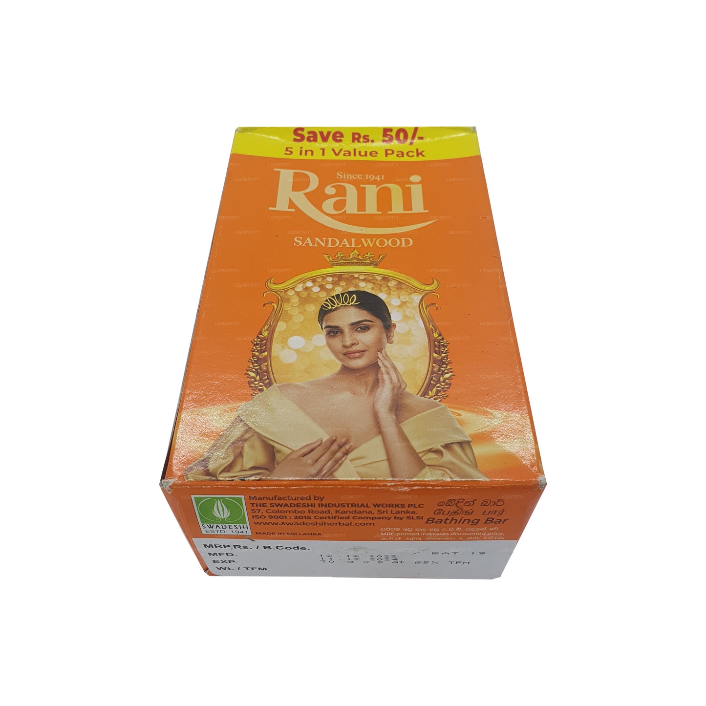 Swadeshi Rani Mydło z drzewa sandałowego 5 w 1 (5x70g)