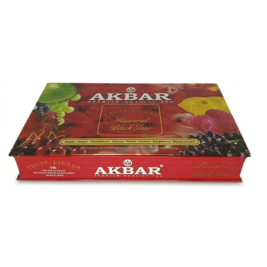 Akbar Fruit Fiesta Pudełko upominkowe z czarną herbatą o smaku 80 torebek na herbatę (160g)
