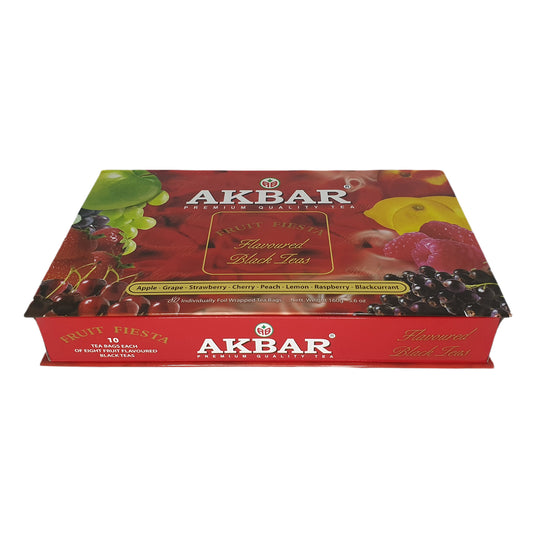 Akbar Fruit Fiesta Pudełko upominkowe z czarną herbatą o smaku 80 torebek na herbatę (160g)