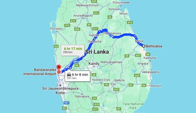 Batticaloa City na lotnisko Colombo (CMB) Prywatny transfer