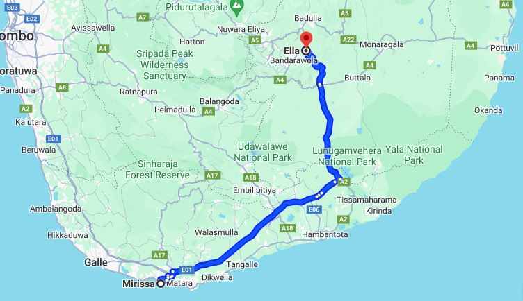 Prywatny transfer z Mirissa City do Ella City