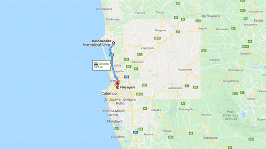 Colombo Airport (CMB) to Pasyala City Private Transfer