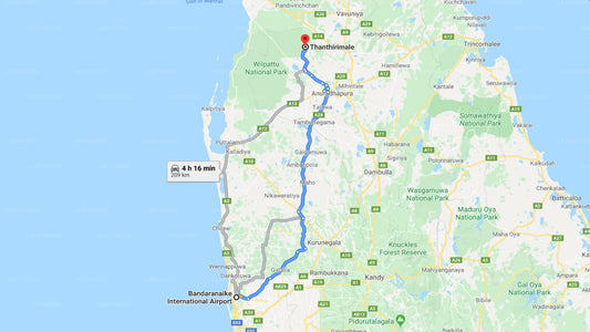Private Transfer from Colombo Airport (CMB) to Thanthirimale City