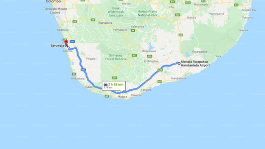 Mattala (HRI) Airport to Beruwala City Private Transfer