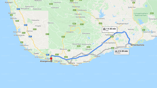 Prywatny transfer z Hambantota City do Ahangama City