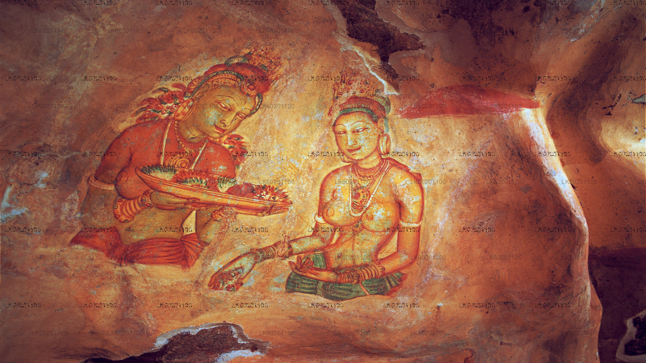 Skała Sigiriya i jaskinia Dambulla z Sigiriya
