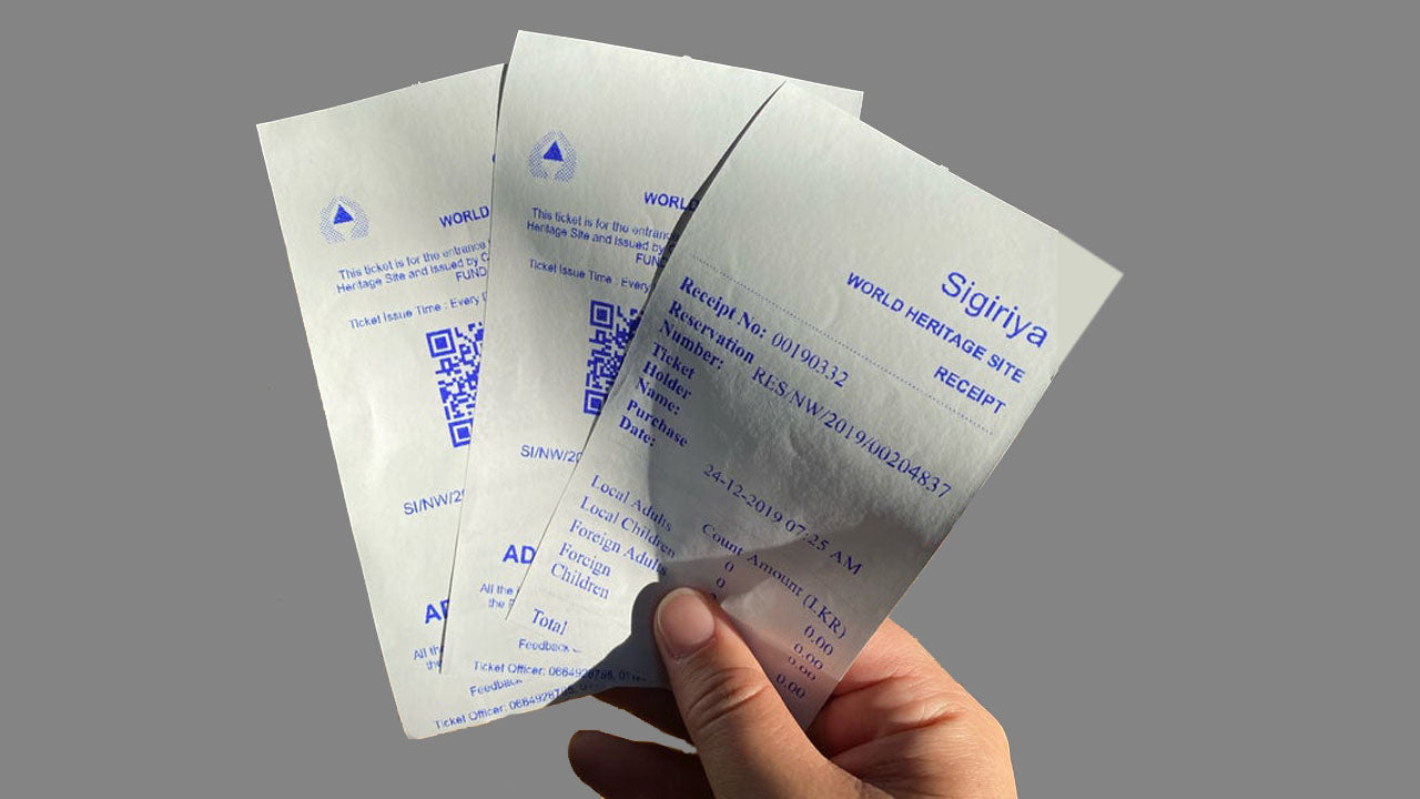 Bilet wstępu do Sigiriya
