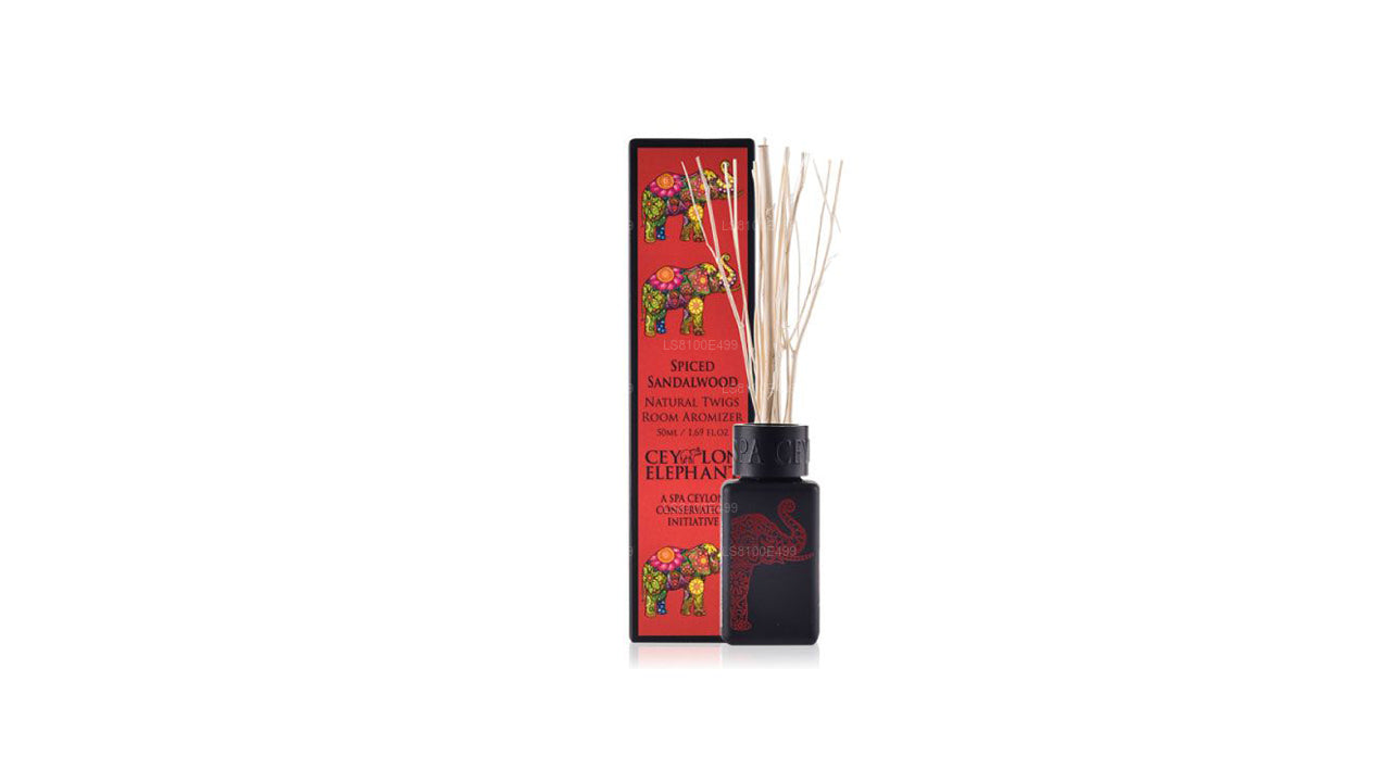 Spa Ceylon Ceylon Elephant Spiced Sandałowe Naturalne Gałązka Pokoju Aromizer (50ml)