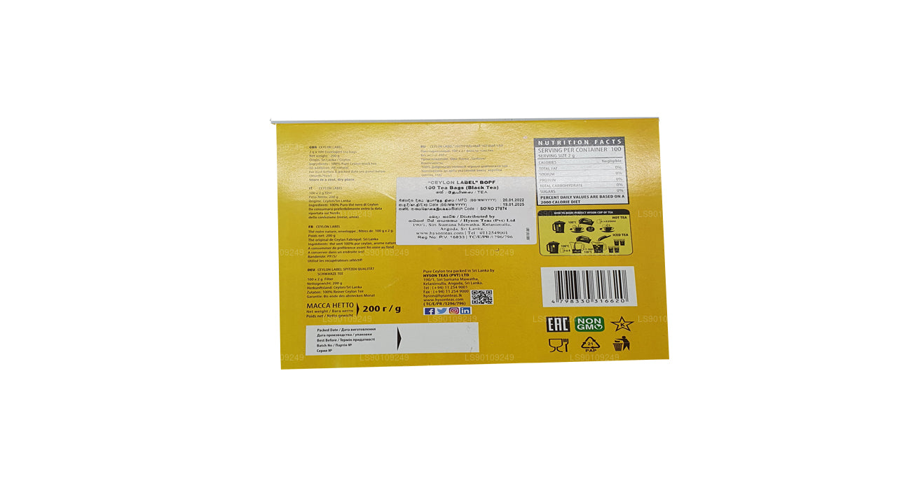 Hyson Ceylon Label BOPF (200g) 100 torebek herbaty