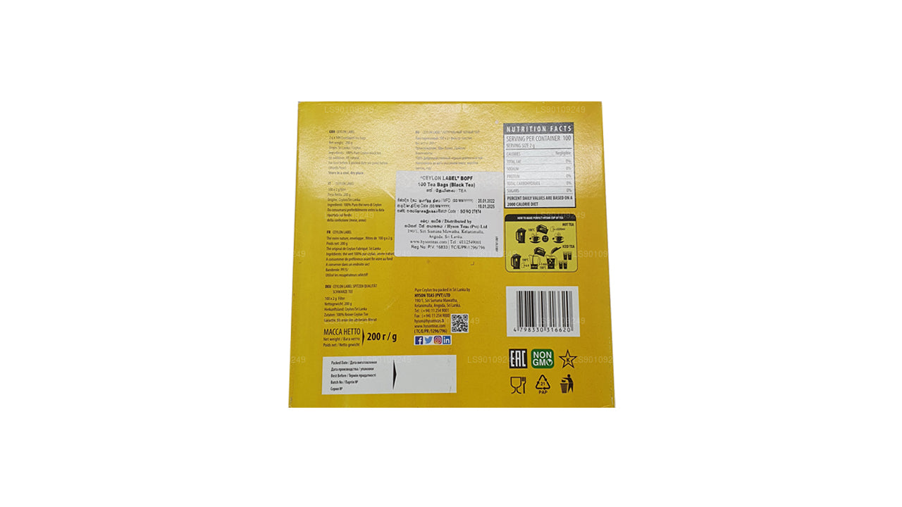 Hyson Ceylon Label BOPF (200g) 100 torebek herbaty